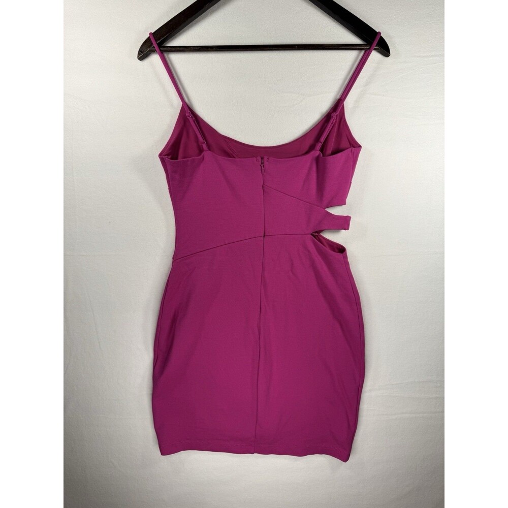 Guess Bodycon Cut Out Asymmetrical Mini Dress Small PINK - Picture 11 of 11